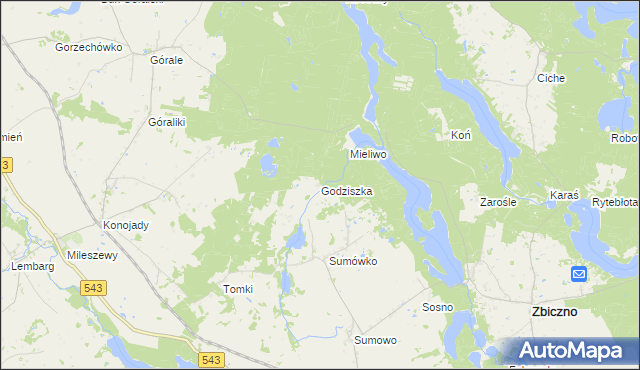 mapa Godziszka gmina Zbiczno, Godziszka gmina Zbiczno na mapie Targeo