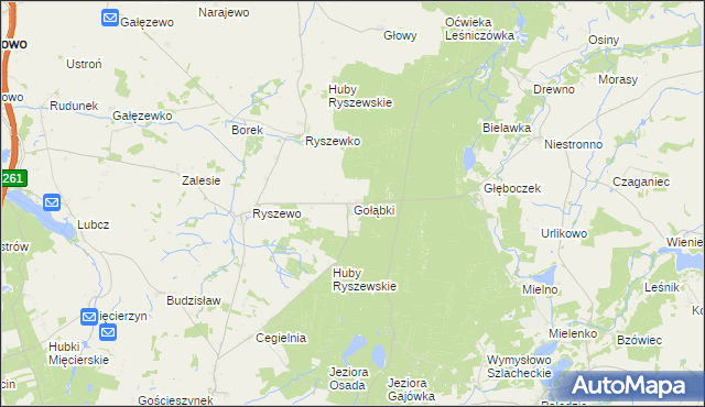 mapa Gołąbki gmina Rogowo, Gołąbki gmina Rogowo na mapie Targeo