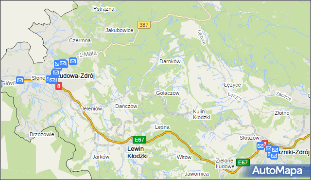 mapa Gołaczów, Gołaczów na mapie Targeo