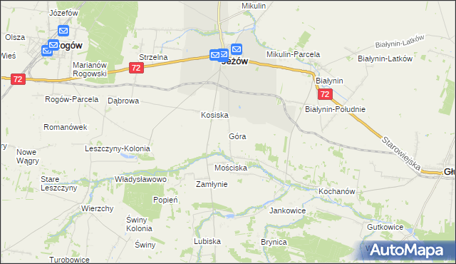mapa Góra gmina Jeżów, Góra gmina Jeżów na mapie Targeo
