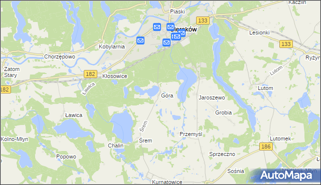 mapa Góra gmina Sieraków, Góra gmina Sieraków na mapie Targeo