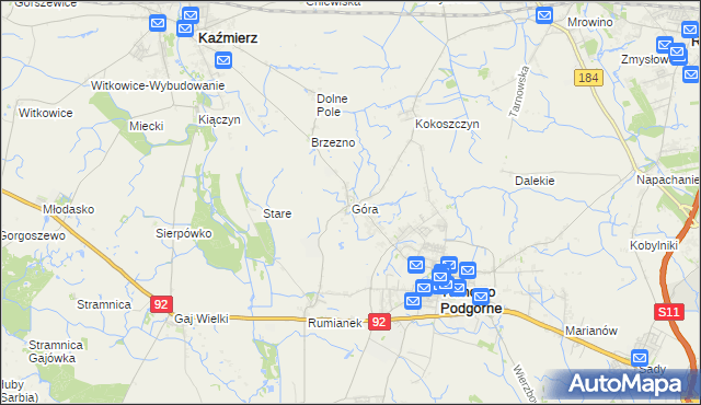 mapa Góra gmina Tarnowo Podgórne, Góra gmina Tarnowo Podgórne na mapie Targeo