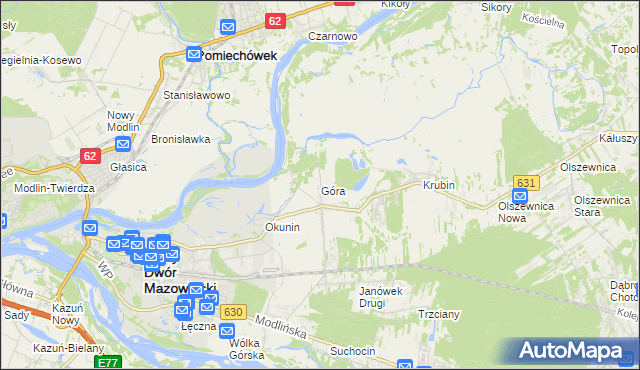 mapa Góra gmina Wieliszew, Góra gmina Wieliszew na mapie Targeo