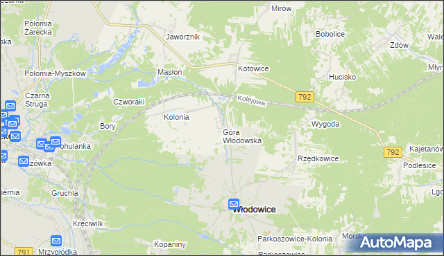 mapa Góra Włodowska, Góra Włodowska na mapie Targeo