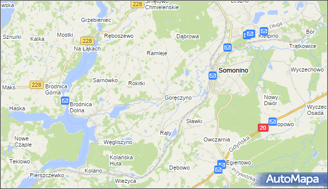 mapa Goręczyno, Goręczyno na mapie Targeo