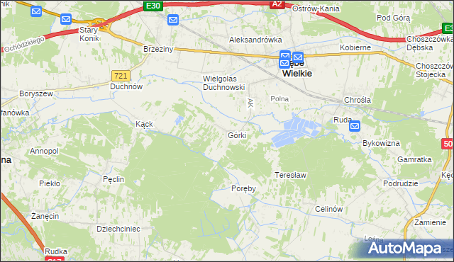 mapa Górki gmina Dębe Wielkie, Górki gmina Dębe Wielkie na mapie Targeo