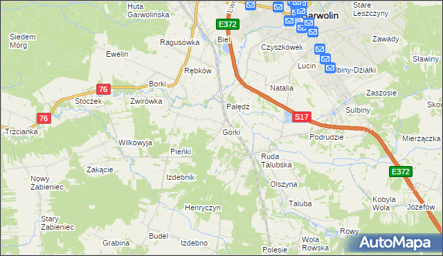 mapa Górki gmina Garwolin, Górki gmina Garwolin na mapie Targeo
