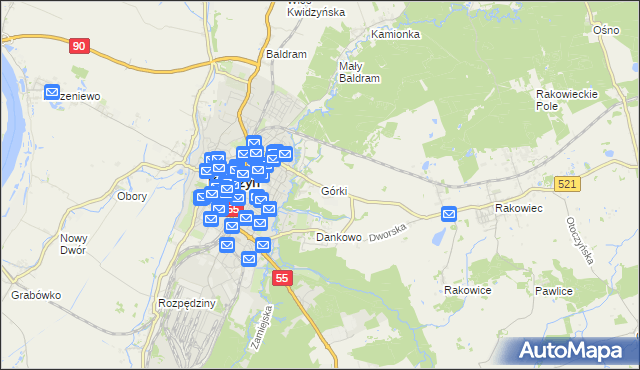 mapa Górki gmina Kwidzyn, Górki gmina Kwidzyn na mapie Targeo
