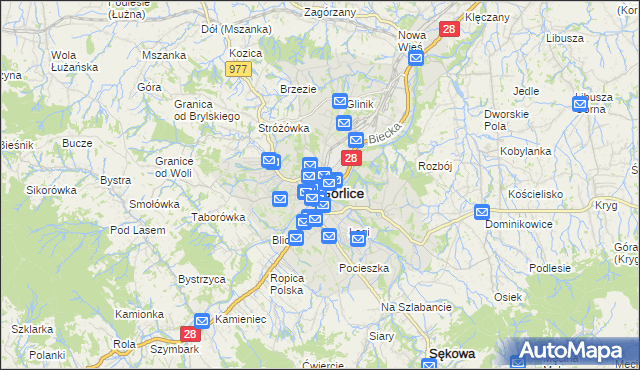mapa Gorlic, Gorlice na mapie Targeo