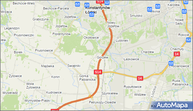 mapa Gorzew, Gorzew na mapie Targeo