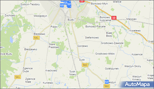 mapa Gorzewo gmina Sierpc, Gorzewo gmina Sierpc na mapie Targeo