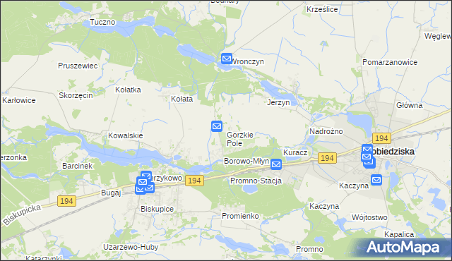 mapa Gorzkie Pole, Gorzkie Pole na mapie Targeo