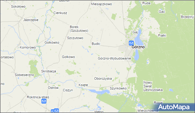mapa Górzno-Wybudowanie, Górzno-Wybudowanie na mapie Targeo