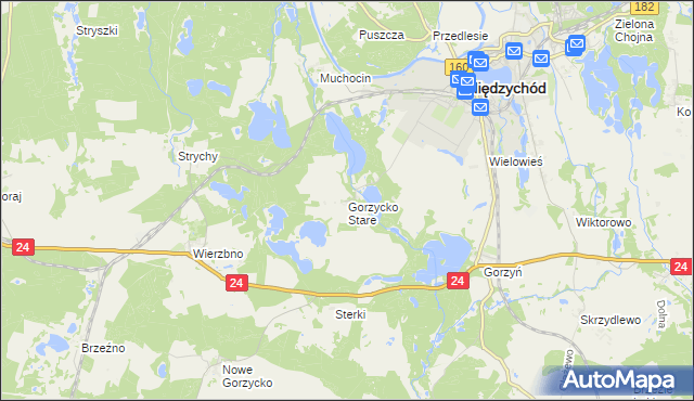 mapa Gorzycko Stare, Gorzycko Stare na mapie Targeo