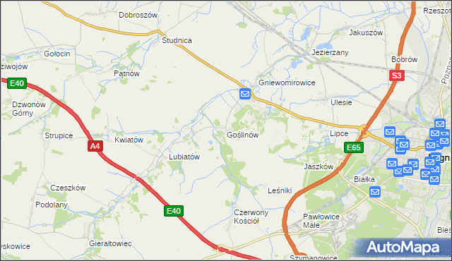 mapa Goślinów, Goślinów na mapie Targeo