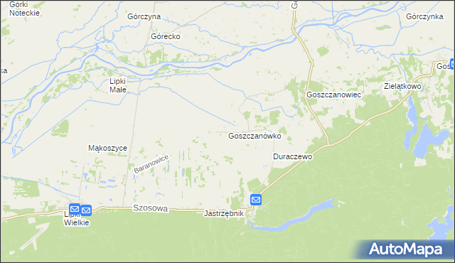 mapa Goszczanówko, Goszczanówko na mapie Targeo