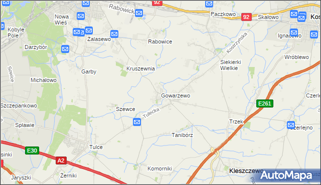 mapa Gowarzewo, Gowarzewo na mapie Targeo
