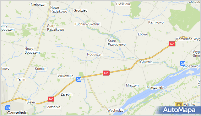 mapa Goworowo gmina Czerwińsk nad Wisłą, Goworowo gmina Czerwińsk nad Wisłą na mapie Targeo