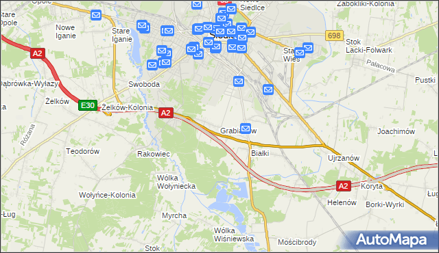 mapa Grabianów, Grabianów na mapie Targeo