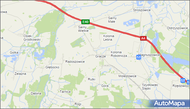 mapa Gracze, Gracze na mapie Targeo