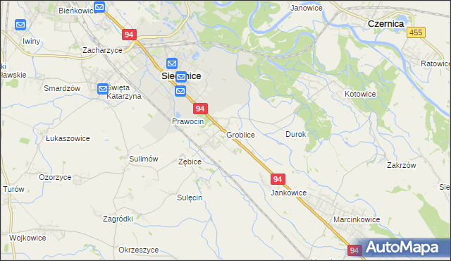 mapa Groblice, Groblice na mapie Targeo