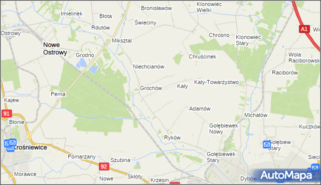 mapa Grochówek, Grochówek na mapie Targeo