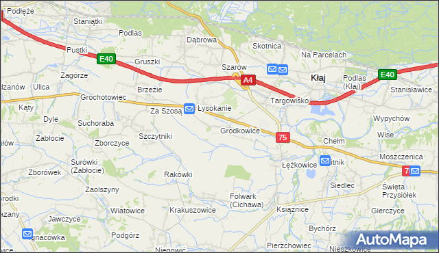 mapa Grodkowice, Grodkowice na mapie Targeo