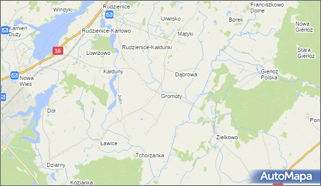 mapa Gromoty, Gromoty na mapie Targeo