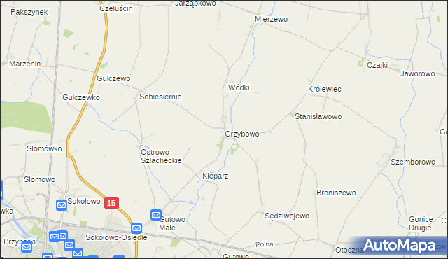 mapa Grzybowo gmina Września, Grzybowo gmina Września na mapie Targeo