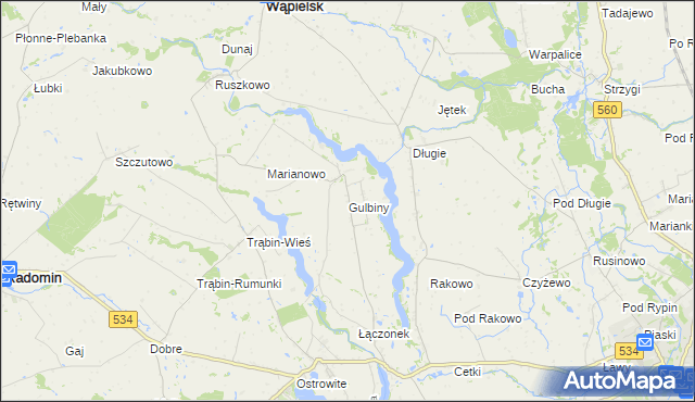 mapa Gulbiny, Gulbiny na mapie Targeo