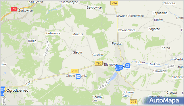 mapa Gulzów, Gulzów na mapie Targeo