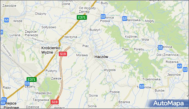 mapa Haczów, Haczów na mapie Targeo