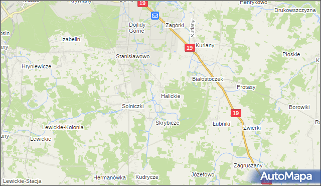 mapa Halickie, Halickie na mapie Targeo