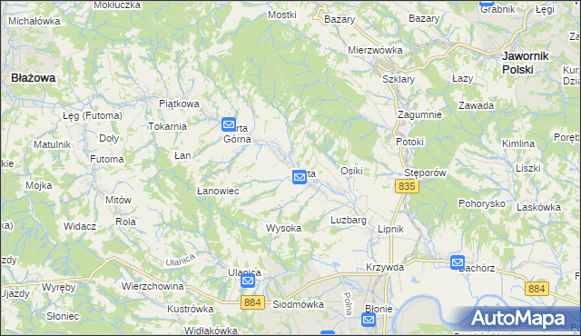 mapa Harta, Harta na mapie Targeo