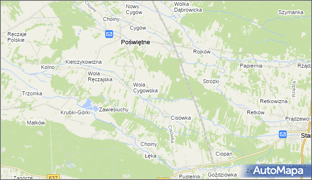 mapa Helenów gmina Poświętne, Helenów gmina Poświętne na mapie Targeo