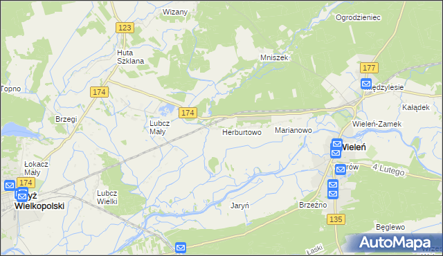 mapa Herburtowo, Herburtowo na mapie Targeo