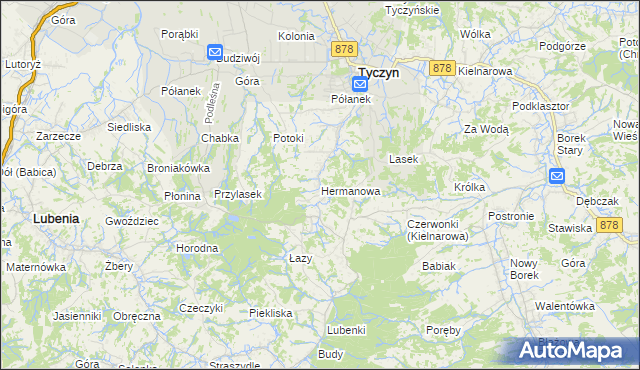 mapa Hermanowa, Hermanowa na mapie Targeo