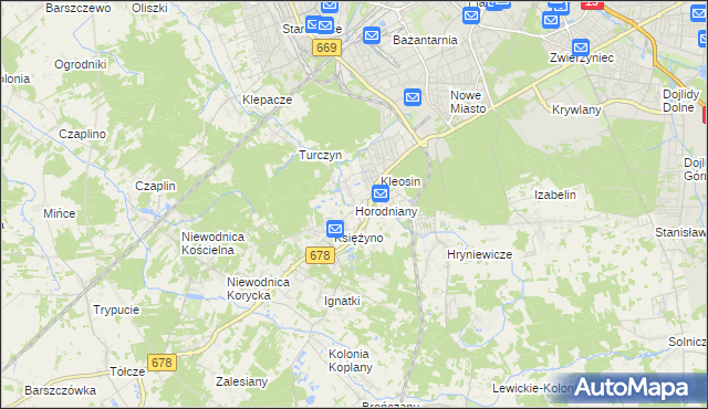 mapa Horodniany, Horodniany na mapie Targeo