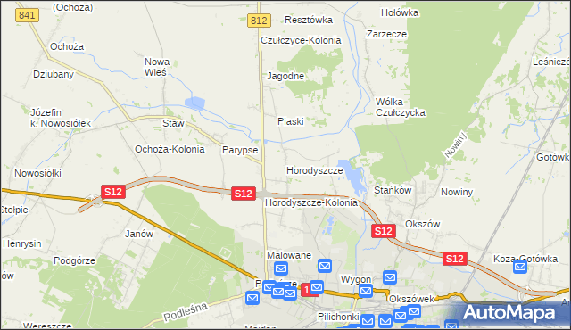 mapa Horodyszcze gmina Chełm, Horodyszcze gmina Chełm na mapie Targeo