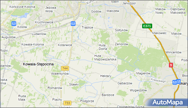 mapa Huta Mazowszańska, Huta Mazowszańska na mapie Targeo