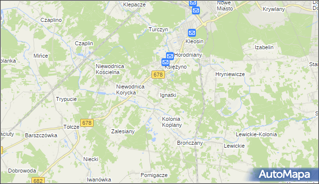 mapa Ignatki gmina Juchnowiec Kościelny, Ignatki gmina Juchnowiec Kościelny na mapie Targeo