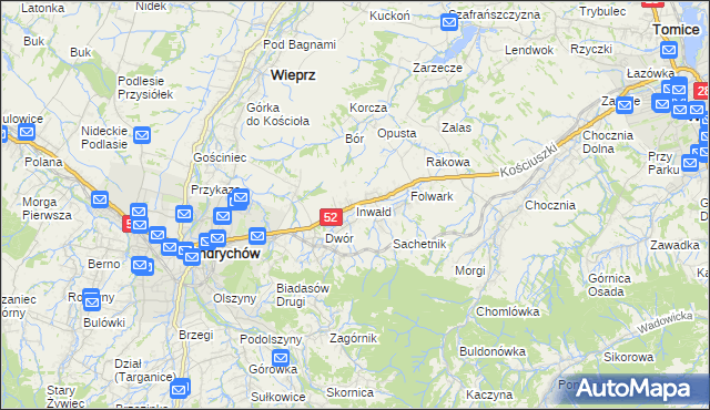 mapa Inwałd, Inwałd na mapie Targeo