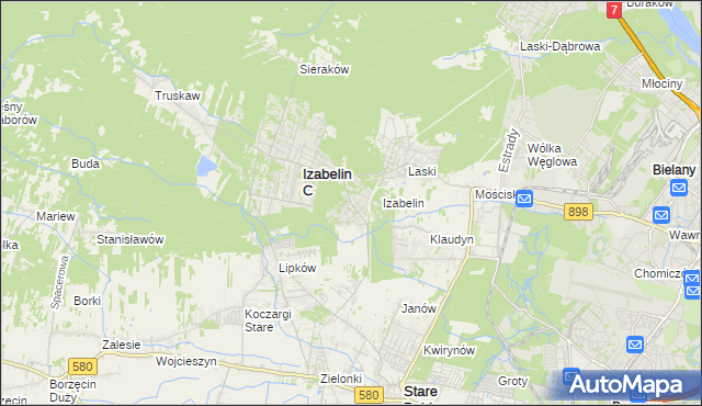 mapa Izabelin B, Izabelin B na mapie Targeo