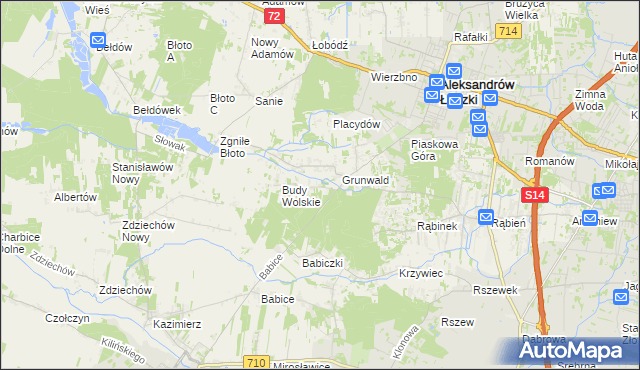 mapa Izabelin gmina Aleksandrów Łódzki, Izabelin gmina Aleksandrów Łódzki na mapie Targeo