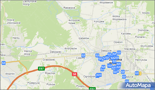 mapa Izabelów Mały, Izabelów Mały na mapie Targeo