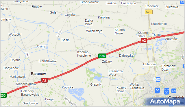mapa Izdebno Nowe, Izdebno Nowe na mapie Targeo