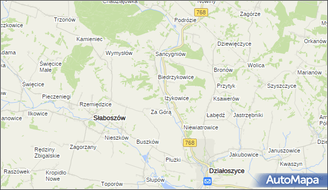 mapa Iżykowice, Iżykowice na mapie Targeo