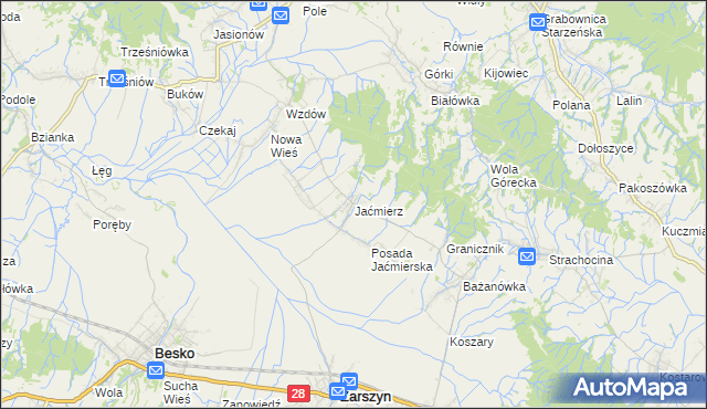 mapa Jaćmierz, Jaćmierz na mapie Targeo