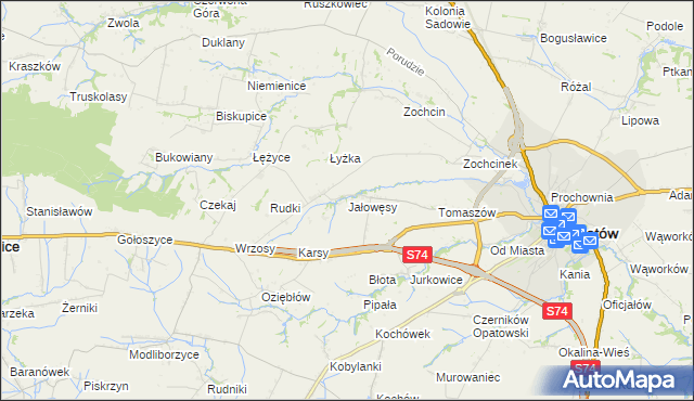 mapa Jałowęsy, Jałowęsy na mapie Targeo