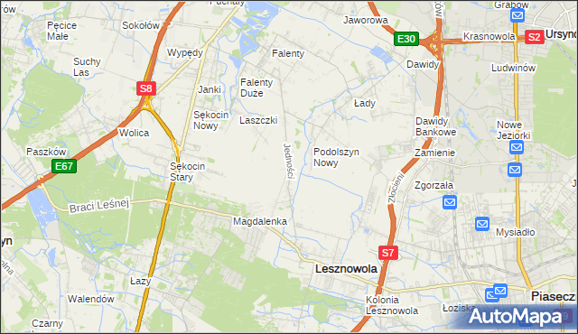 mapa Janczewice, Janczewice na mapie Targeo